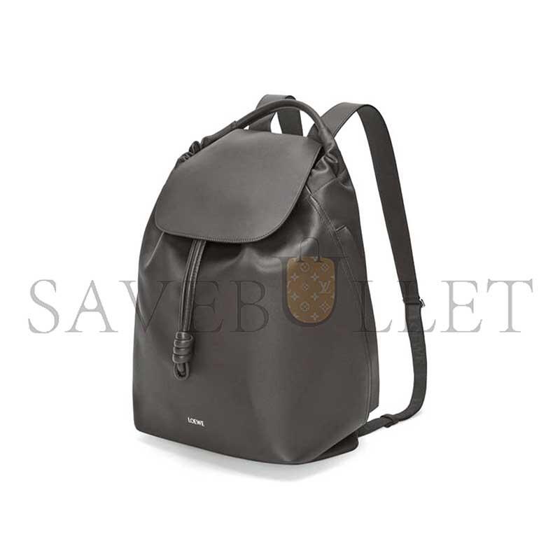 L0ew* grey leather flamenco backpack b411flkx01 (40*36*16cm)
